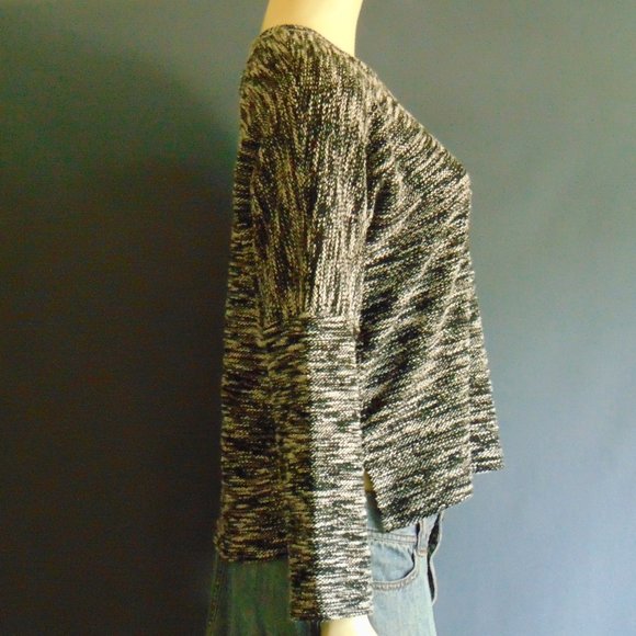 Madewell Black White Shoulder Buttons Dropped Shoulder Sweater Sm - Picture 5 of 8